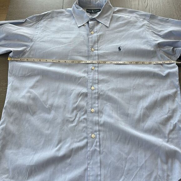 Ralph Lauren Classic Fit Men’s Size Large 16 34/35 Blue Casual Button Down Shirt - Picture 7 of 12
